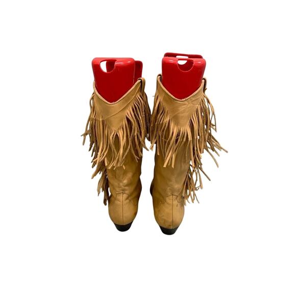 Vintage Tan Leather With Fringe Dingo Boots - Etsy Vintage Dingo Tan Leather Fringe Pull-On Western Boots Size 8.5